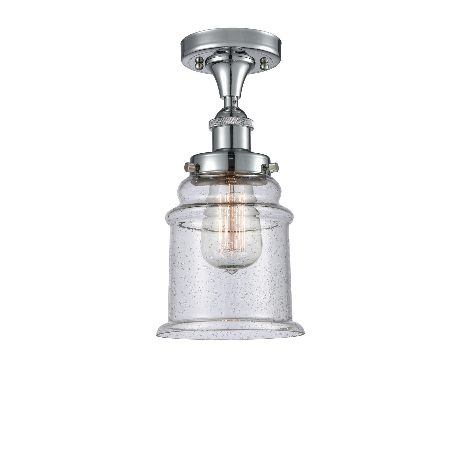 Innovations Canton 6in 1-Light Semi-Flush Mount | Modern Transitional Polished Chrome and Seedy Glass | Entryway & Hallway | Model 916-1C-PC-G184