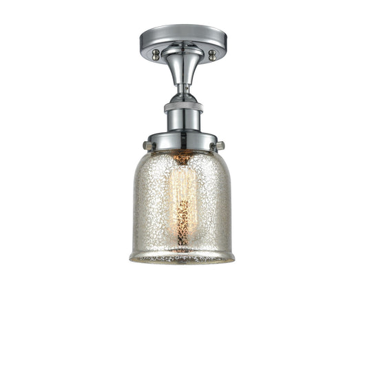Innovations Bell 5in 1-Light Semi-Flush Mount | Industrial Polished Chrome Steel and Silver Plated Mercury Glass | Kitchen & Hallway | Model 916-1C-PC-G58