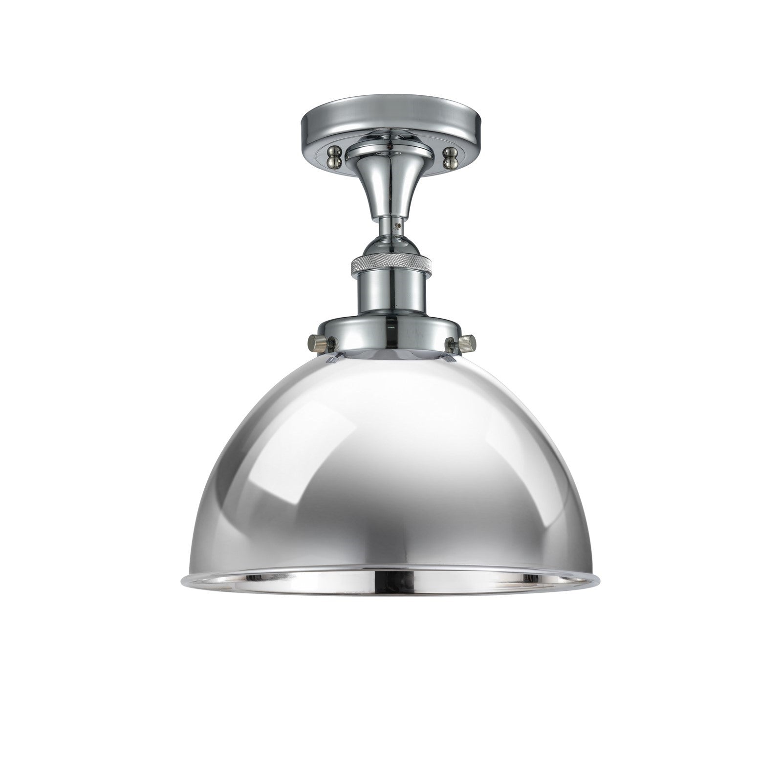 Innovations Derby 10in 1-Light Semi-Flush Mount | Industrial Polished Chrome Steel and Metal Shade | Kitchen & Hallway | Model 916-1C-PC-MFD-10-PC