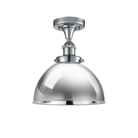Innovations Derby 10in 1-Light Semi-Flush Mount | Industrial Polished Chrome Steel and Metal Shade | Kitchen & Hallway | Model 916-1C-PC-MFD-10-PC