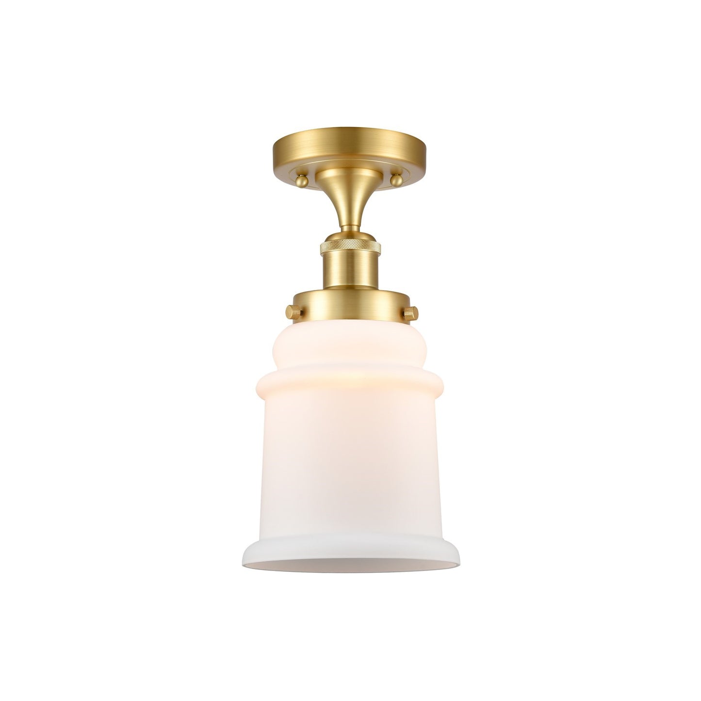 Innovations Canton 6in 1-Light Semi-Flush Mount | Modern Transitional Satin Gold Steel and Matte White Frosted Glass | Hallway & | Model 916-1C-SG-G181