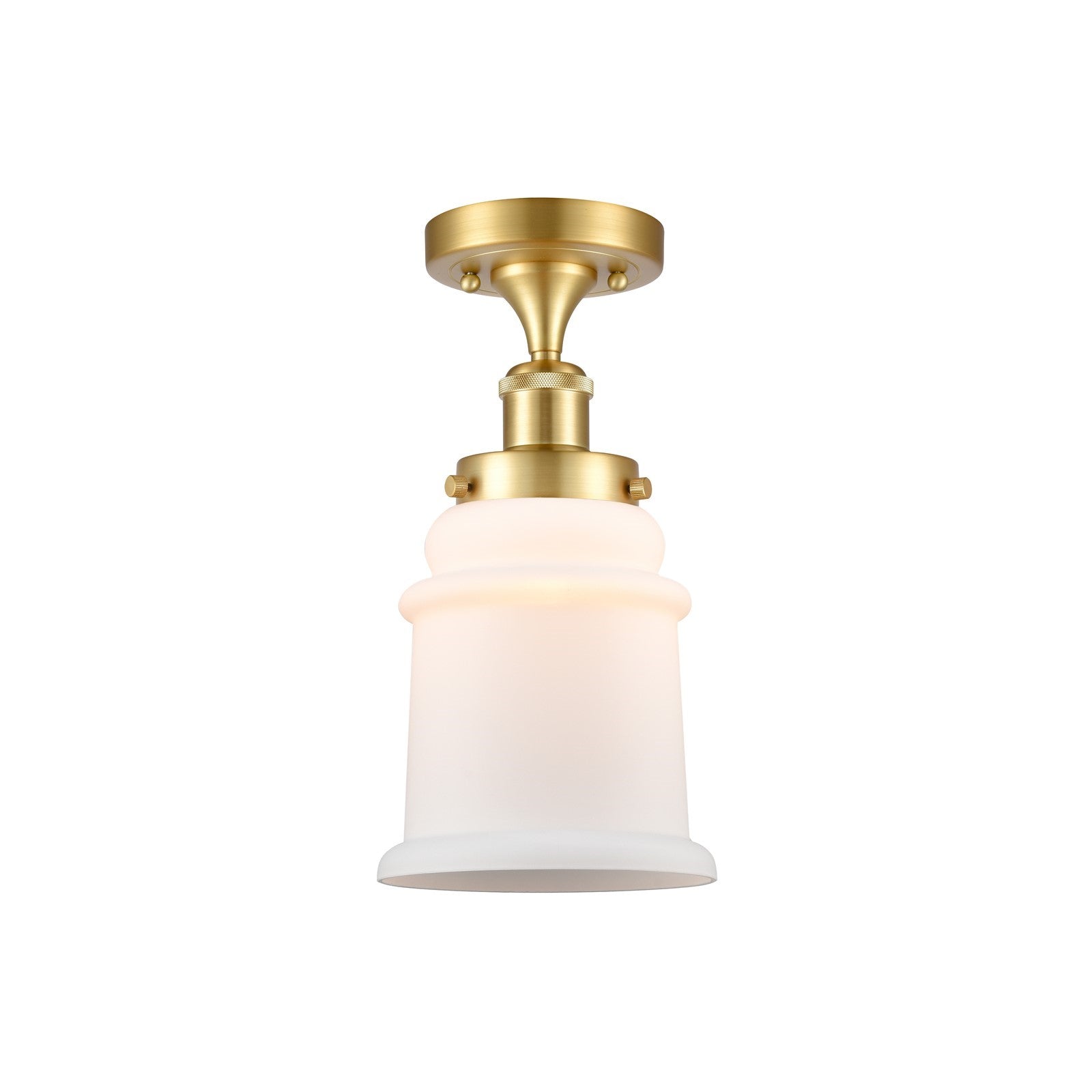 Innovations Canton 6in 1-Light Semi-Flush Mount | Modern Transitional Satin Gold Steel and Matte White Frosted Glass | Hallway & | Model 916-1C-SG-G181