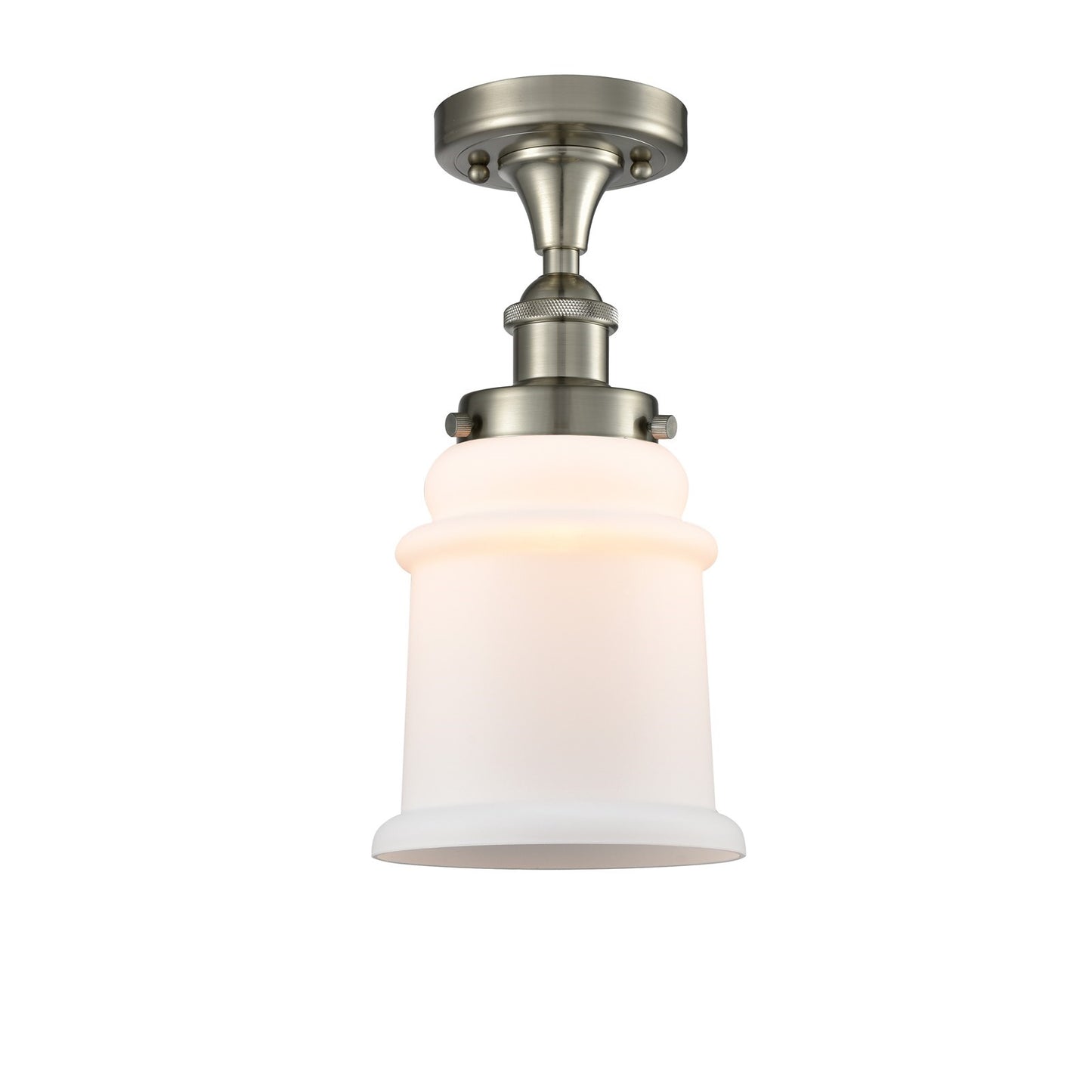 Innovations Canton 6in 1-Light Semi-Flush Mount | Modern Contempo Brushed Satin Nickel and Matte White Frosted Glass | Hallway & | Model 916-1C-SN-G181