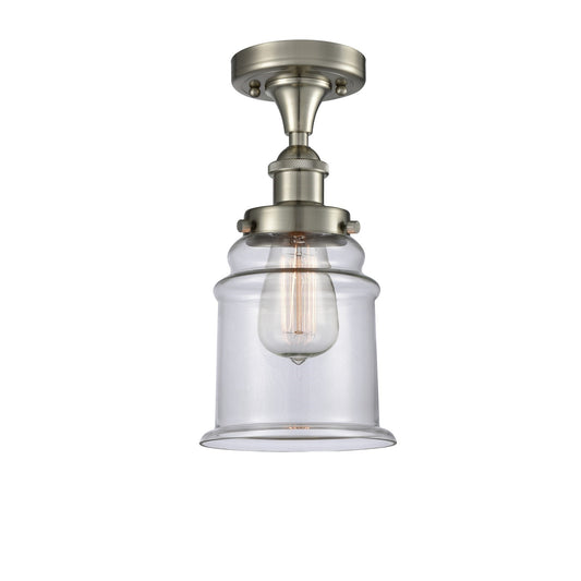 Innovations Canton 6in 1-Light Semi-Flush Mount | Modern Transitional Brushed Satin Nickel and Clear Glass | Hallway & Entryway | Model 916-1C-SN-G182