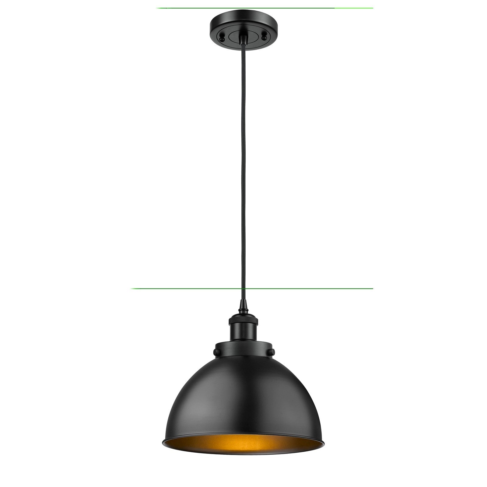 Innovations Derby 10in 1-Light Mini Pendant | Industrial Matte Black Metal Shade | Kitchen Island & Dining Room | Model 916-1P-BK-MFD-10-BK-LED
