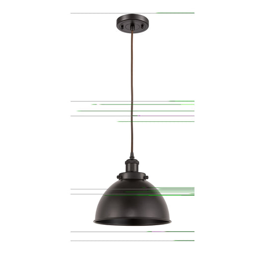 Innovations Derby 10in 1-Light Mini Pendant | Industrial Farmhouse Oil Rubbed Bronze Steel and Metal Shade | Kitchen Island & | Model 916-1P-OB-MFD-10-OB