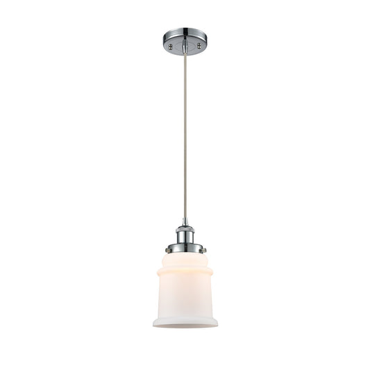 Innovations Canton 6in 1-Light Mini Pendant | Modern Transitional Polished Chrome and Matte White Frosted Glass | Kitchen Island & | Model 916-1P-PC-G181