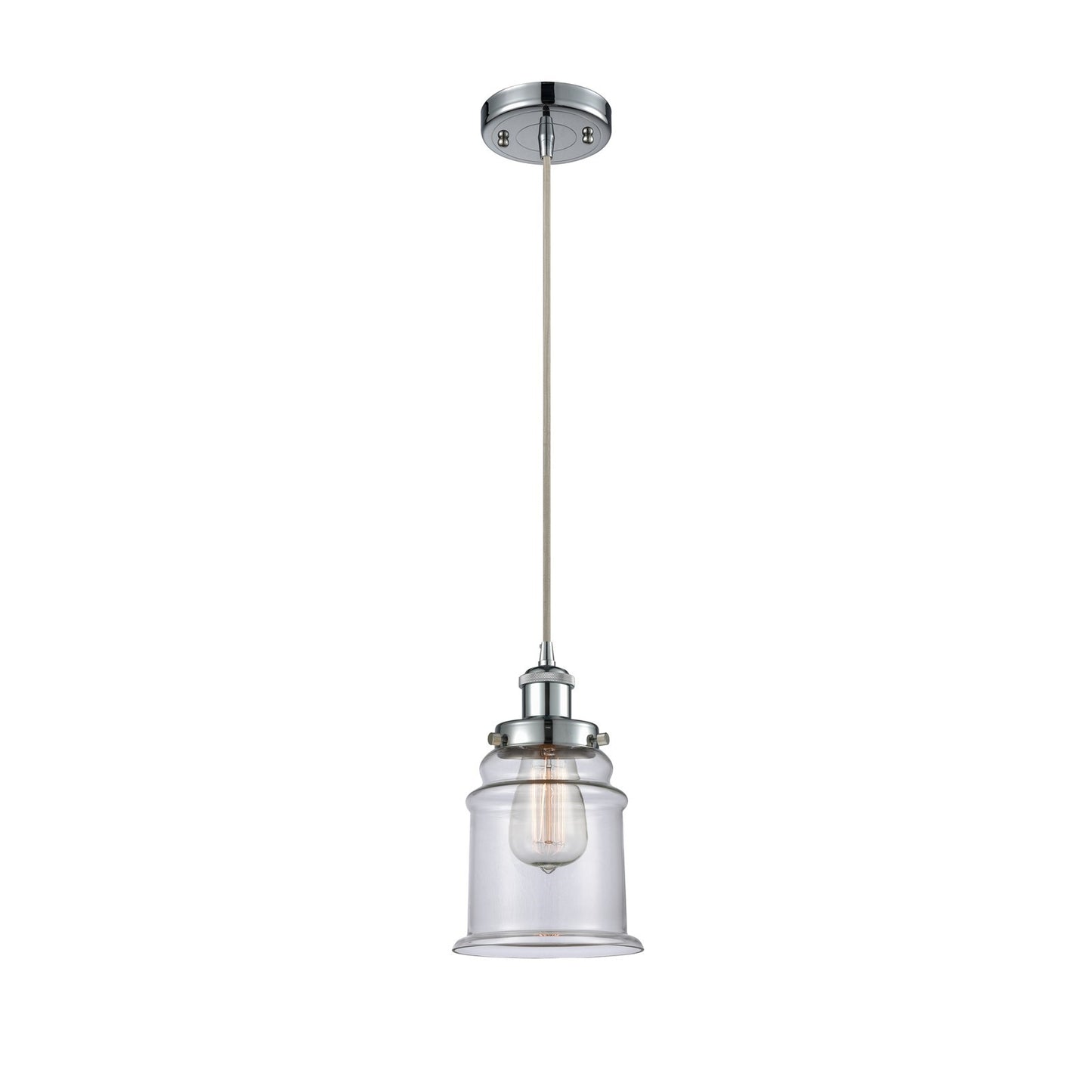 Innovations Canton 6in 1-Light Mini Pendant | Modern Contempo Polished Chrome and Clear Glass | Kitchen Island & Dining Room | Model 916-1P-PC-G182