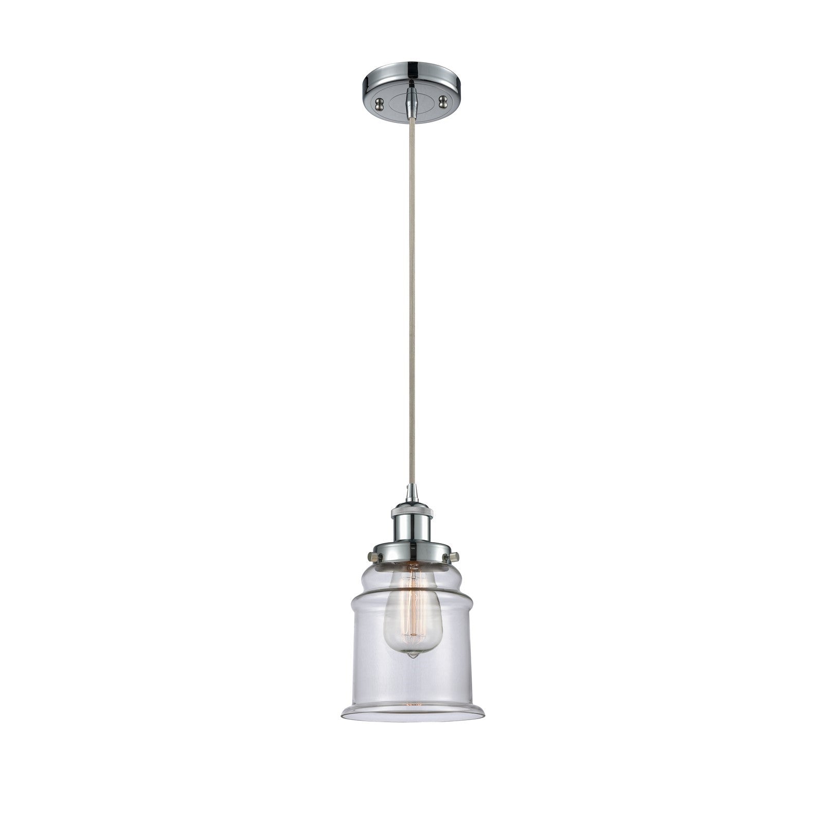 Innovations Canton 6in 1-Light Mini Pendant | Modern Contempo Polished Chrome and Clear Glass | Kitchen Island & Dining Room | Model 916-1P-PC-G182