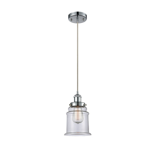 Innovations Canton 6in 1-Light Mini Pendant | Modern Contempo Polished Chrome and Clear Glass | Kitchen Island & Dining Room | Model 916-1P-PC-G182