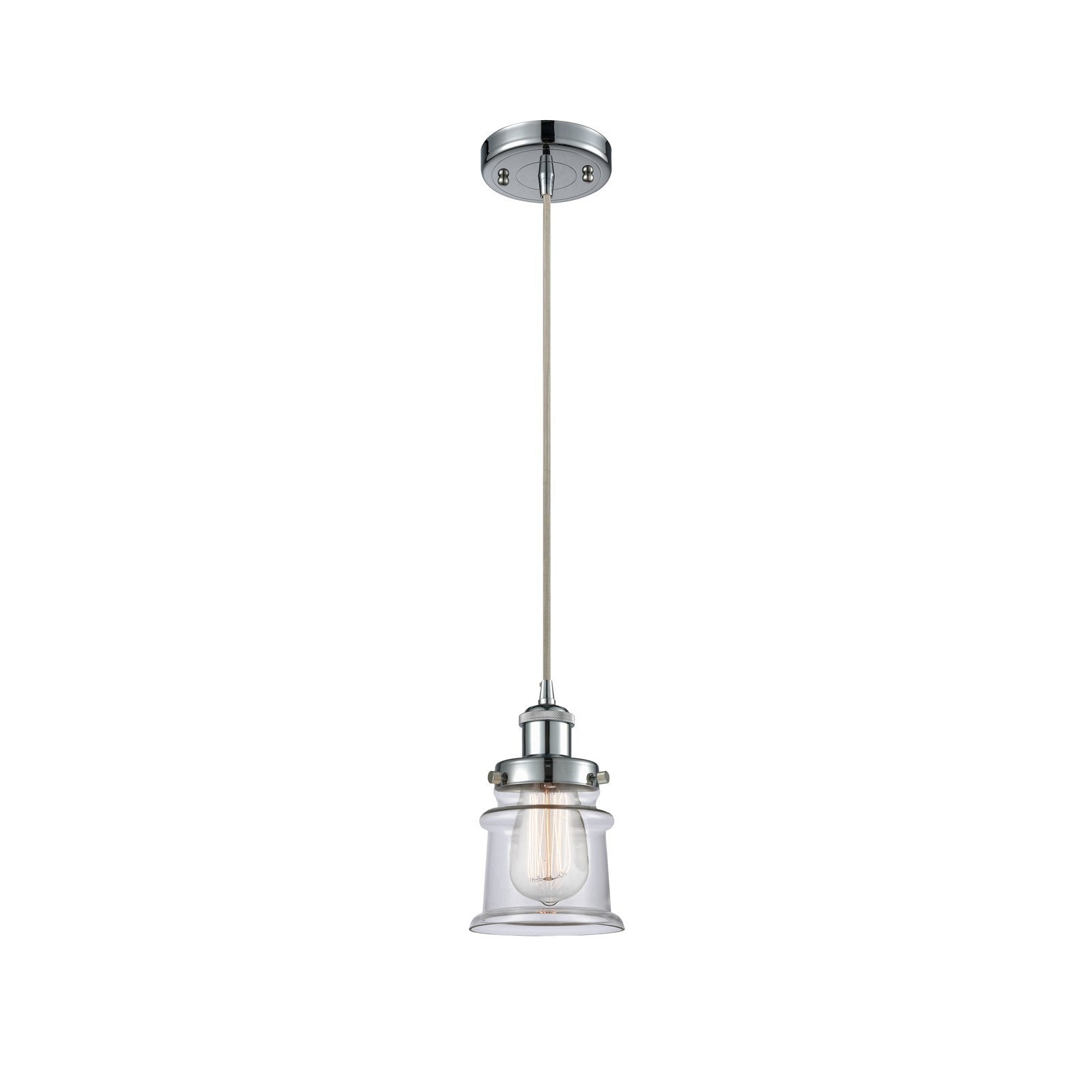Innovations Canton 5.25in 1-Light Mini Pendant | Modern Contempo Polished Chrome and Clear Glass | Kitchen Island & Dining Room | Model 916-1P-PC-G182S