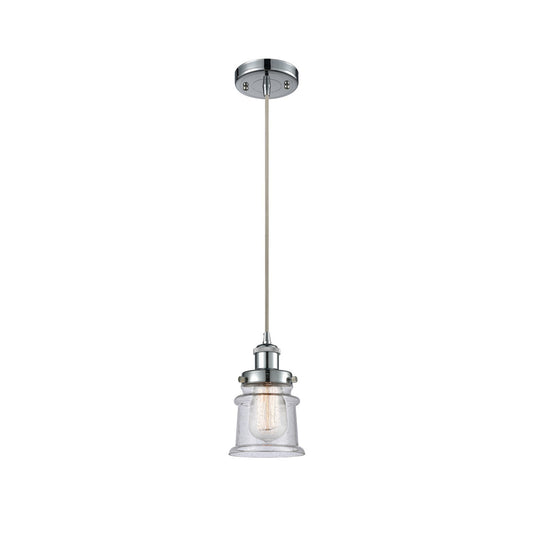 Innovations Canton 5.25in 1-Light Mini Pendant | Modern Contempo Polished Chrome and Seedy Glass | Kitchen Island & Dining Room | Model 916-1P-PC-G184S