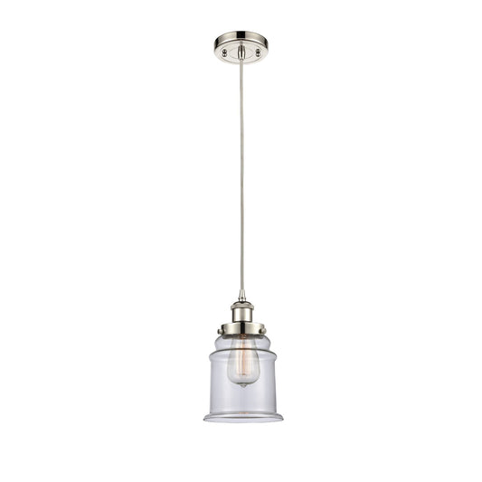 Innovations Canton 6in 1-Light Mini Pendant | Modern Transitional Polished Nickel and Clear Glass | Kitchen Island & Dining Room | Model 916-1P-PN-G182