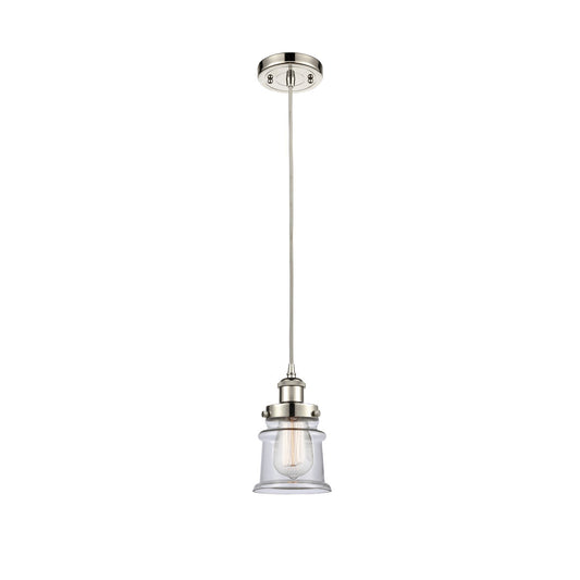 Innovations Canton 5.25in 1-Light Mini Pendant | Modern Transitional Polished Nickel and Clear Glass | Kitchen Island & Dining | Model 916-1P-PN-G182S