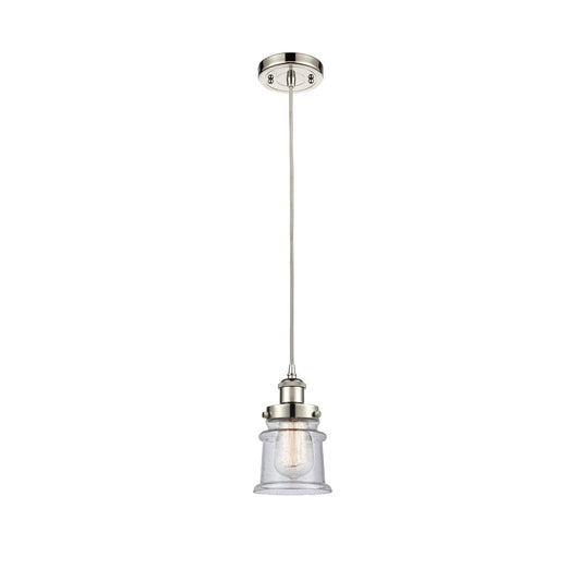 Innovations Canton 5.25in 1-Light Mini Pendant | Modern Transitional Polished Nickel and Seedy Glass | Kitchen Island & Dining | Model 916-1P-PN-G184S