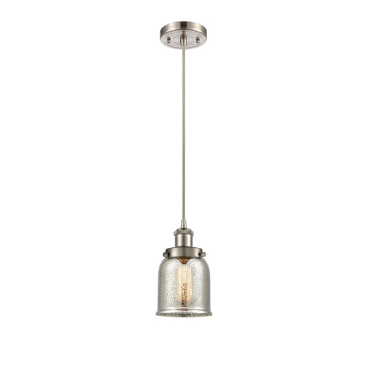Innovations Bell 5in 1-Light Mini Pendant | Industrial Brushed Satin Nickel and Silver Plated Mercury Glass | Kitchen Island & | Model 916-1P-SN-G58-LED