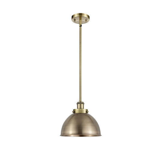 Innovations Derby 10in 1-Light Pendant | Industrial Antique Brass Steel and Metal Shade | Kitchen Island & Dining Room | Model 916-1S-AB-MFD-10-AB-LED