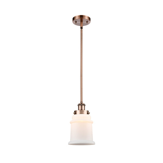 Innovations Canton 6in 1-Light Mini Pendant | Modern Contempo Antique Copper Steel and Matte White Frosted Glass | Kitchen Island & | Model 916-1S-AC-G181