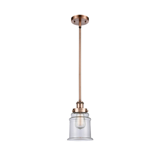 Innovations Canton 6in 1-Light Mini Pendant | Modern Contempo Antique Copper Steel and Clear Glass | Kitchen Island & Dining Room | Model 916-1S-AC-G182