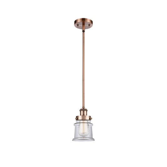 Innovations Canton 5.25in 1-Light Mini Pendant | Modern Contempo Antique Copper Steel and Clear Glass | Kitchen Island & Dining | Model 916-1S-AC-G182S