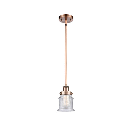 Innovations Canton 5.25in 1-Light Mini Pendant | Modern Contempo Antique Copper Steel and Seedy Glass | Kitchen Island & Dining | Model 916-1S-AC-G184S