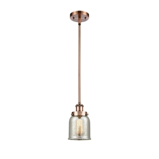 Innovations Bell 5in 1-Light Mini Pendant | Industrial Antique Copper Steel and Silver Plated Mercury Glass | Kitchen Island & | Model 916-1S-AC-G58-LED