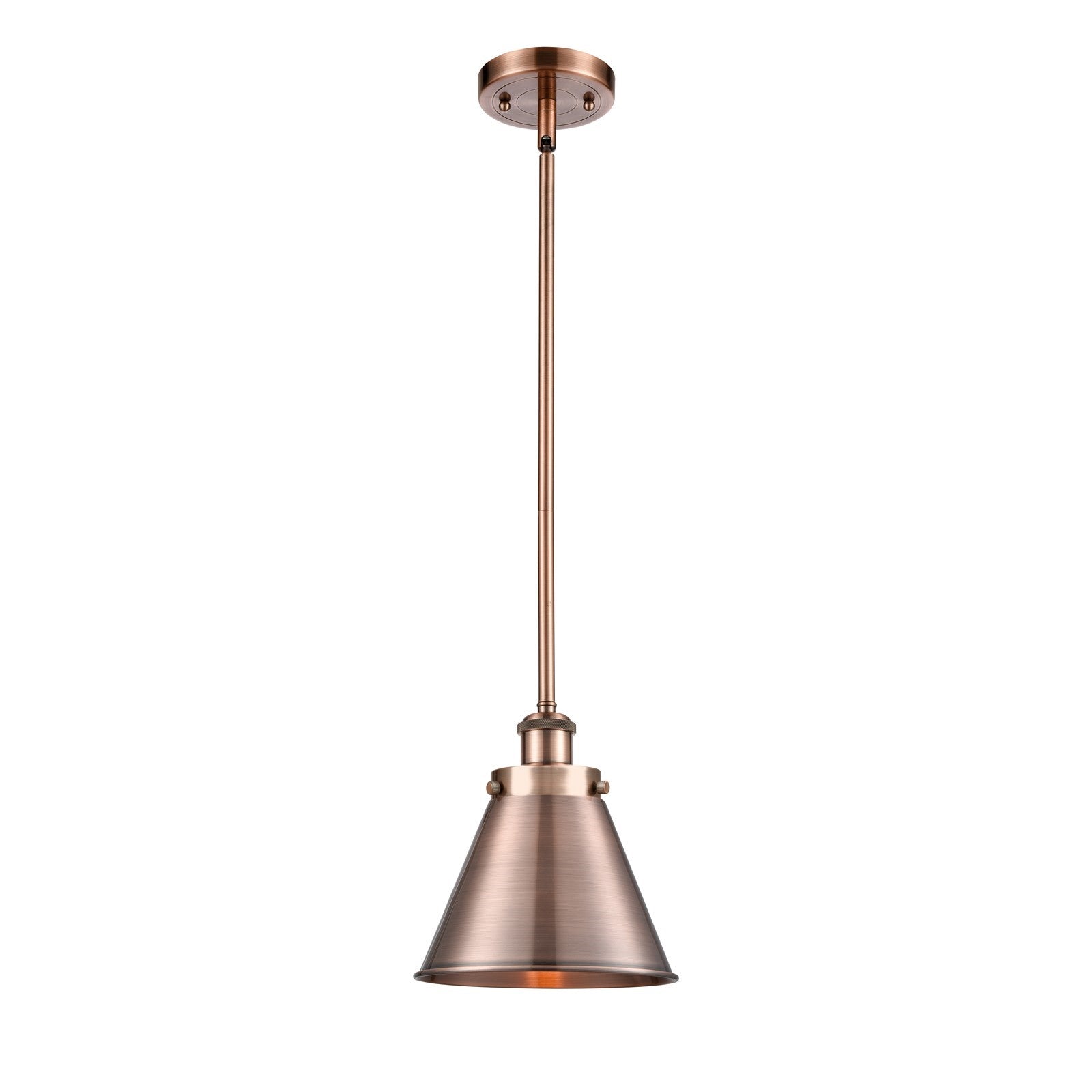 Innovations Appalachian 7in 1-Light Mini Pendant | Industrial Antique Copper Steel and Antique Copper Metal Shade | Kitchen | Model 916-1S-AC-M13-AC-LED