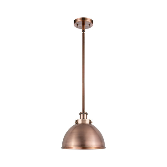 Innovations Derby 10in 1-Light Pendant | Industrial Antique Copper Steel and Antique Copper Metal Shade | Kitchen Island & | Model 916-1S-AC-MFD-10-AC