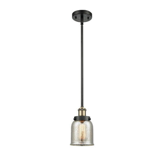 Innovations Bell 5in 1-Light Mini Pendant | Industrial Black Antique Brass Steel and Silver Plated Mercury Glass | Kitchen | Model 916-1S-BAB-G58-LED