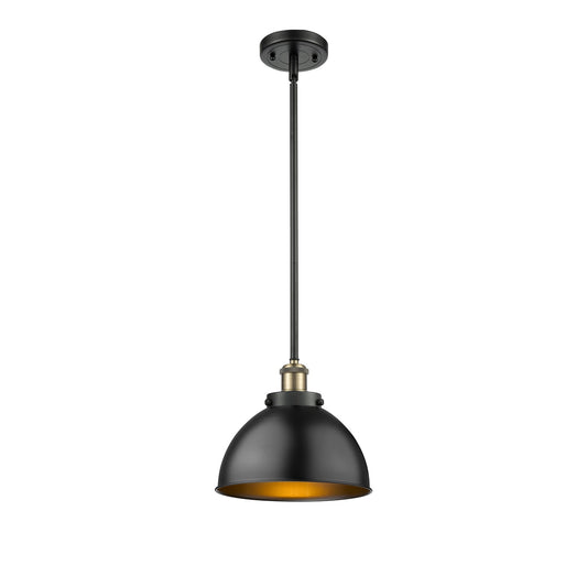 Innovations Derby 10in 1-Light Pendant | Industrial Black Antique Brass and Matte Black Metal | Kitchen Island & Dining | Model 916-1S-BAB-MFD-10-BK-LED