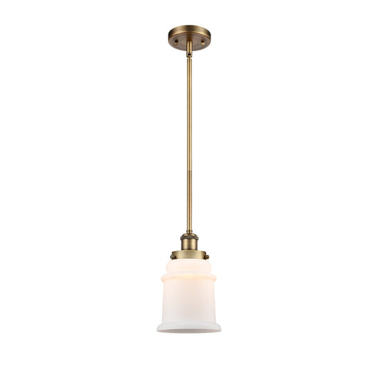 Innovations Canton 6in 1-Light Mini Pendant | Modern Transitional Brushed Brass and Matte White Frosted Glass | Kitchen Island & | Model 916-1S-BB-G181