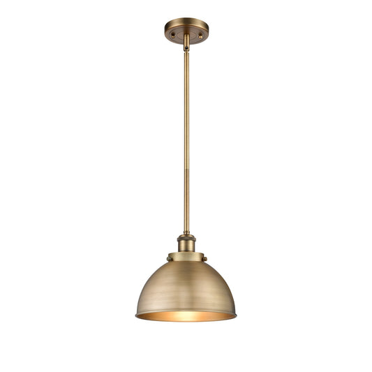 Innovations Derby 10in 1-Light Pendant | Industrial Brushed Brass Steel and Brushed Brass Metal Shade | Kitchen Island & | Model 916-1S-BB-MFD-10-BB