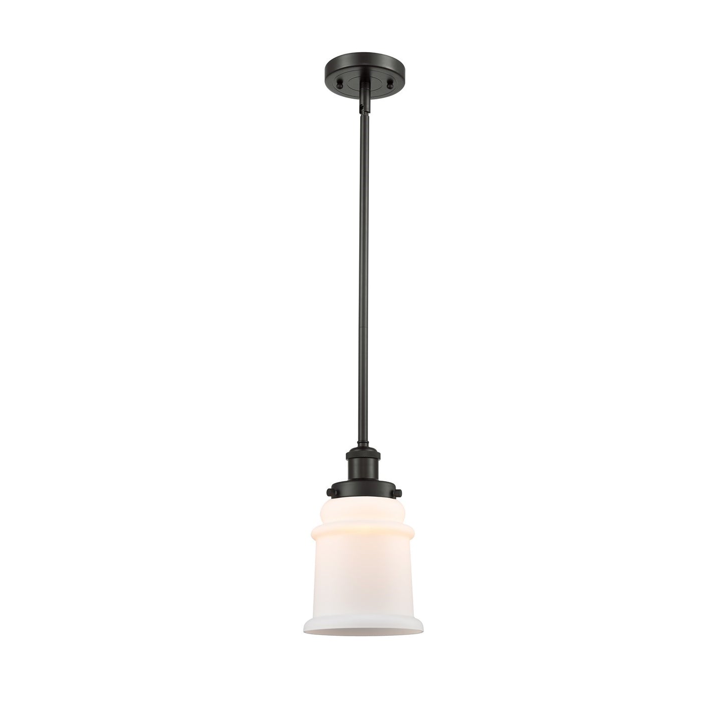Innovations Canton 6in 1-Light Mini Pendant | Modern Oil Rubbed Bronze and Matte White Frosted Glass | Kitchen Island & Dining Room | Model 916-1S-OB-G181