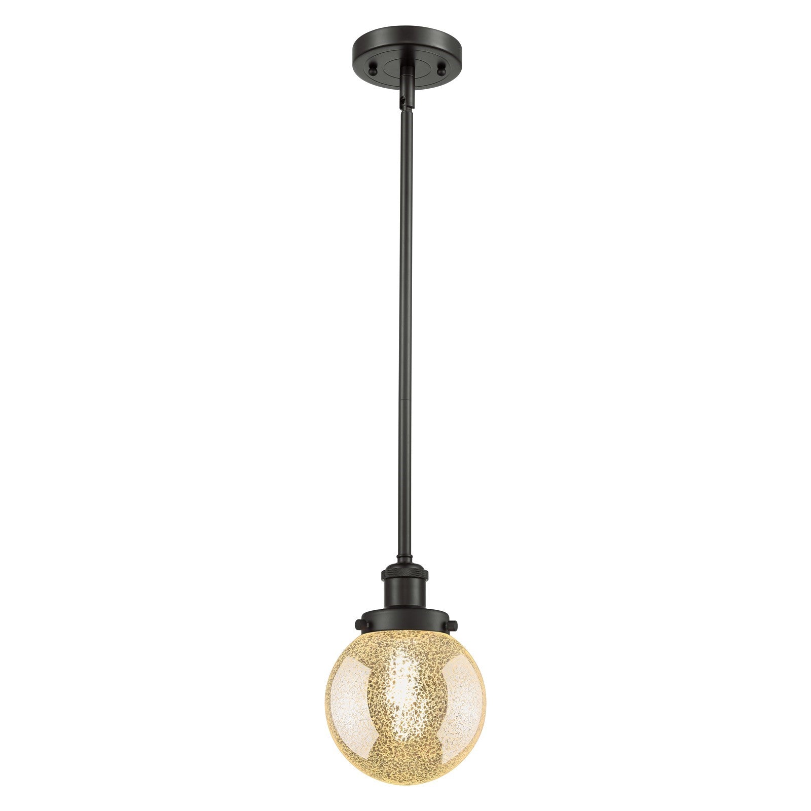 Innovations Beacon 6in 1-Light Mini Pendant | Oil Rubbed Bronze Steel and Mercury Glass Globe Shade | Kitchen Island & Dining | Model 916-1S-OB-G208-6