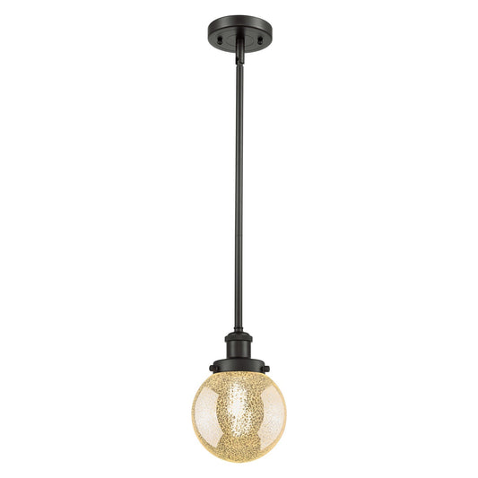 Innovations Beacon 6in 1-Light Mini Pendant | Oil Rubbed Bronze Steel and Mercury Glass Globe Shade | Kitchen Island & Dining | Model 916-1S-OB-G208-6