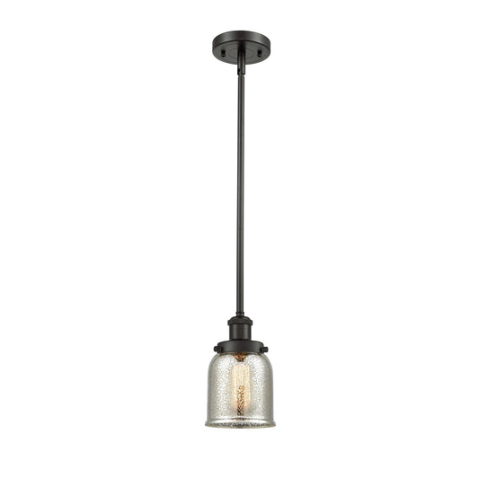 Innovations Bell 5in 1-Light Mini Pendant | Industrial Oil Rubbed Bronze Steel and Silver Plated Mercury Glass | Kitchen Island | Model 916-1S-OB-G58-LED