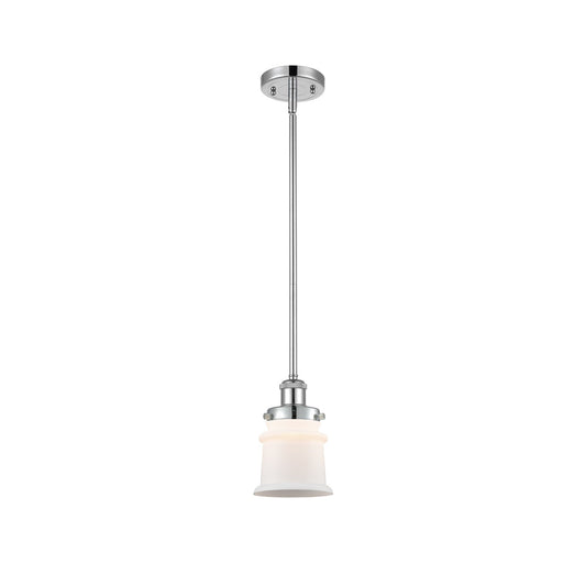 Innovations Canton 5.25in 1-Light Mini Pendant | Modern Contempo Polished Chrome and Matte White Frosted Glass | Kitchen Island & | Model 916-1S-PC-G181S