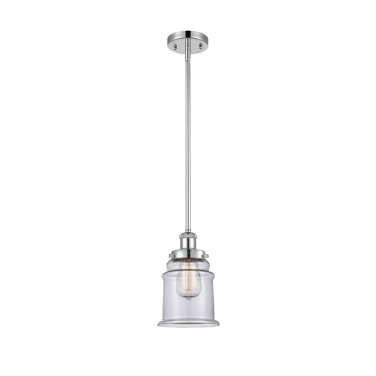 Innovations Canton 6in 1-Light Mini Pendant | Modern Contempo Polished Chrome and Clear Glass | Kitchen Island & Dining Room | Model 916-1S-PC-G182