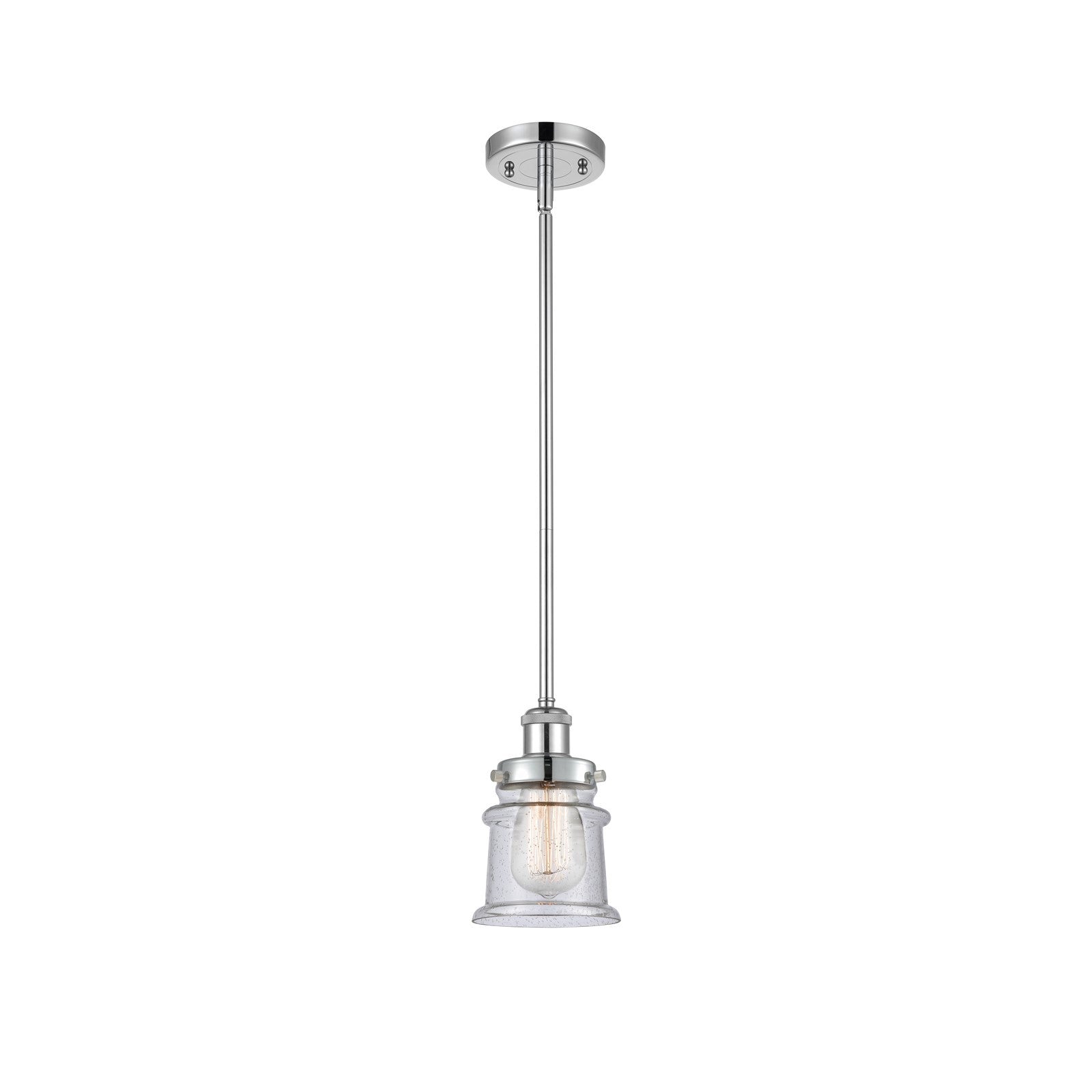 Innovations Canton 5.25in 1-Light Mini Pendant | Modern Transitional Polished Chrome and Seedy Glass | Kitchen Island & Dining | Model 916-1S-PC-G184S