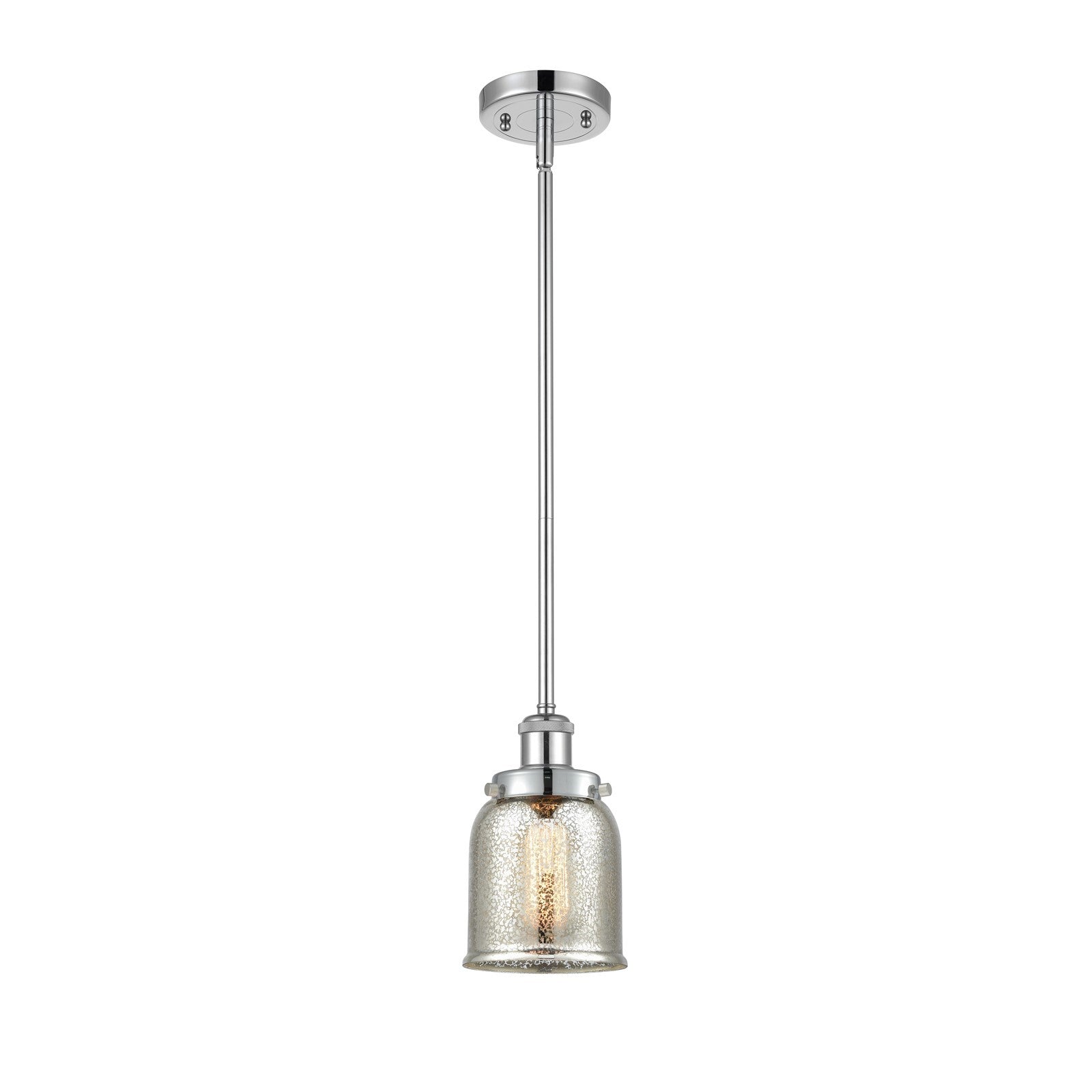 Innovations Bell 5in 1-Light LED Mini Pendant | Industrial Polished Chrome Steel and Silver Plated Mercury Glass | Kitchen | Model 916-1S-PC-G58-LED