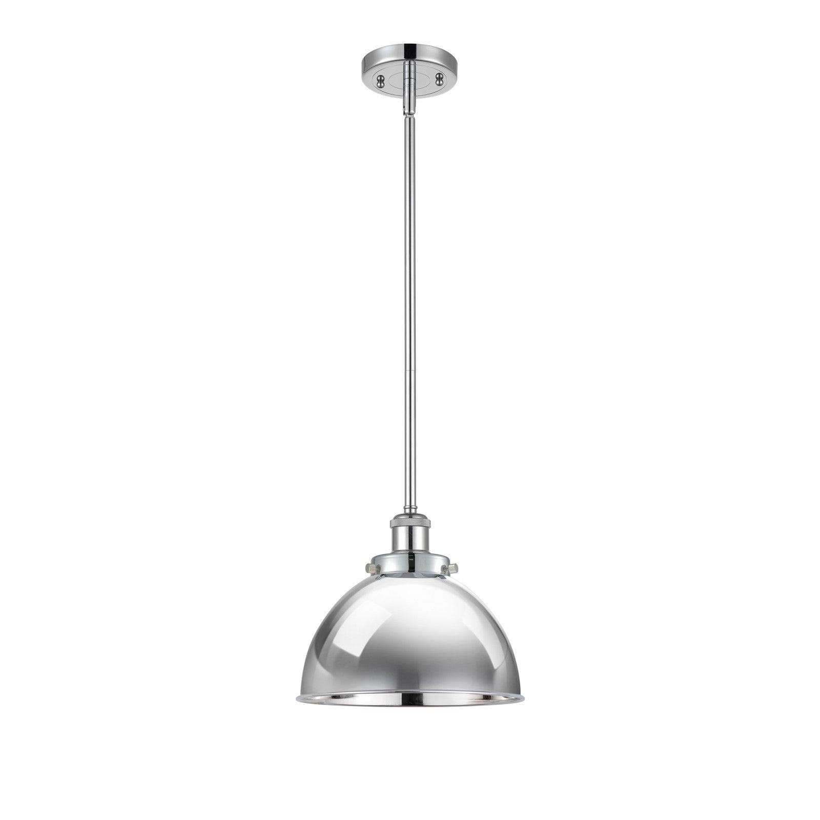 Innovations Derby 10in 1-Light LED Pendant | Industrial Polished Chrome Steel and Cast Brass with Polished Chrome Metal | Model 916-1S-PC-MFD-10-PC-LED