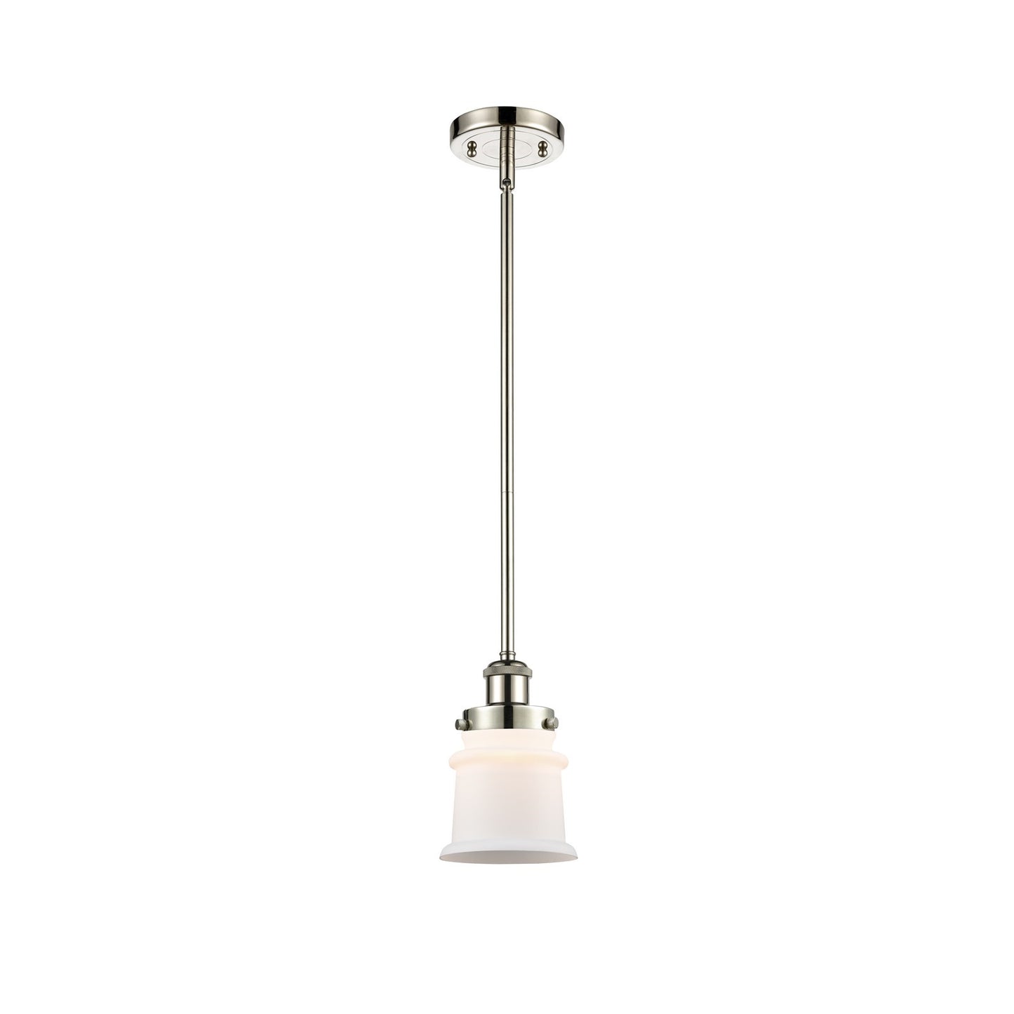 Innovations Canton 5.25in 1-Light Mini Pendant | Modern Contemporary Polished Nickel and Matte White Frosted Glass | Kitchen | Model 916-1S-PN-G181S