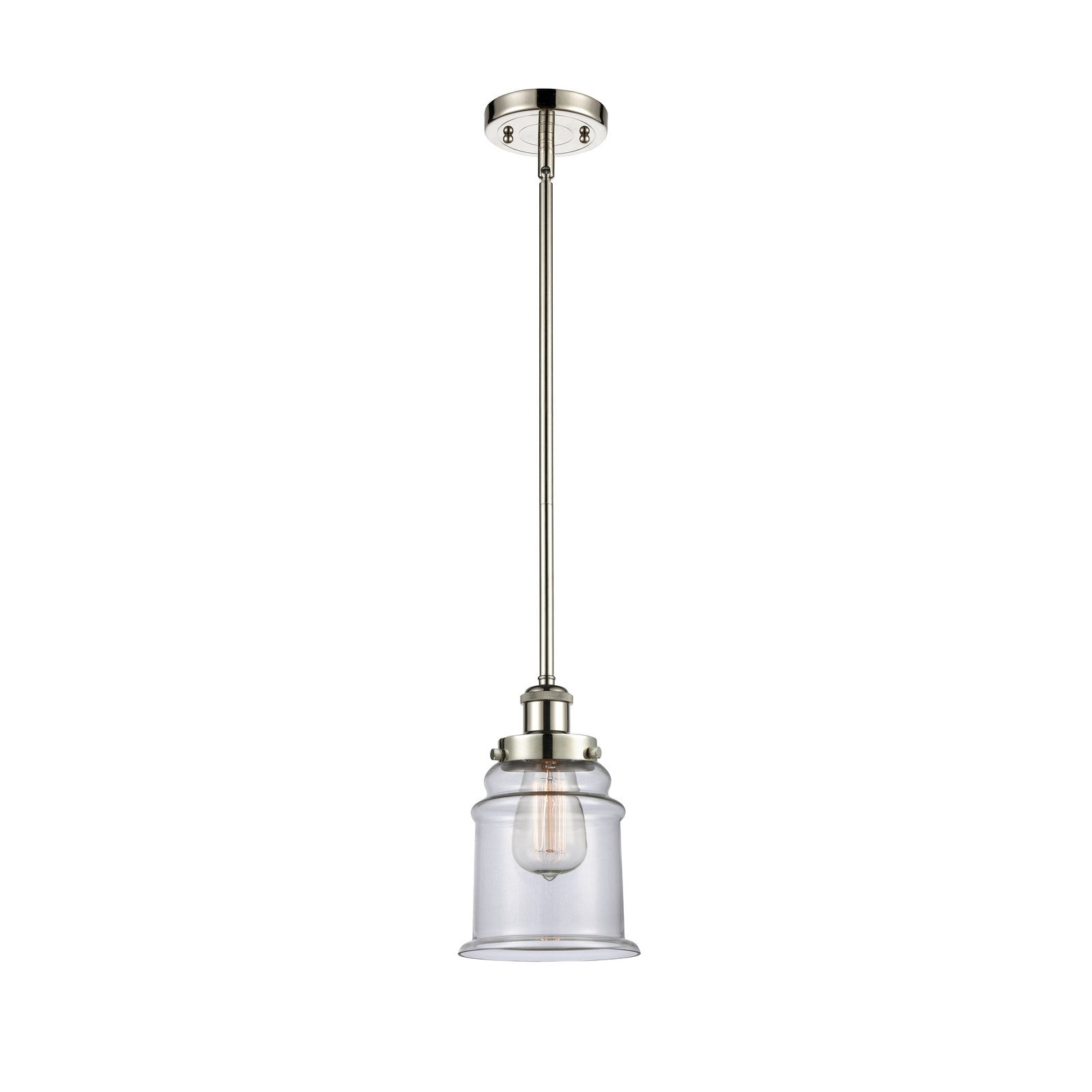 Innovations Canton 6in 1-Light Mini Pendant | Modern Contemporary Polished Nickel and Clear Glass | Kitchen Island & Dining Room | Model 916-1S-PN-G182