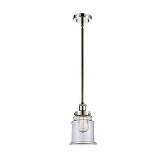 Innovations Canton 6in 1-Light Mini Pendant | Modern Contemporary Polished Nickel and Clear Glass | Kitchen Island & Dining Room | Model 916-1S-PN-G182