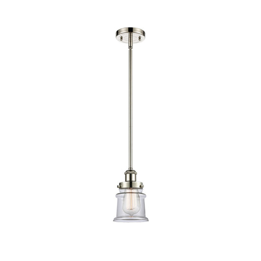 Innovations Canton 5.25in 1-Light Mini Pendant | Modern Contemporary Polished Nickel and Clear Glass | Kitchen Island & Dining | Model 916-1S-PN-G182S