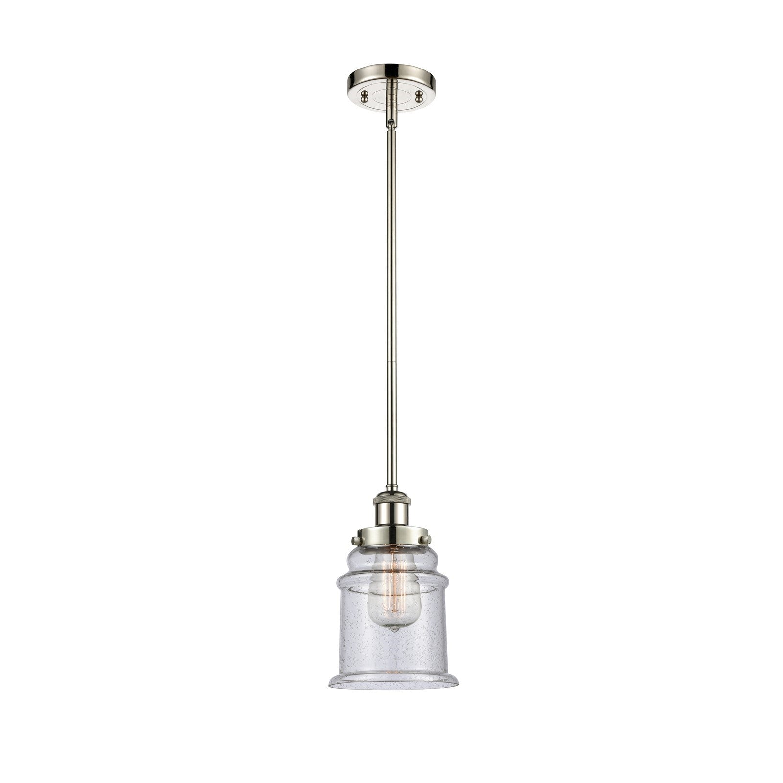 Innovations Canton 6in 1-Light Mini Pendant | Modern Contemporary Polished Nickel and Seedy Glass | Kitchen Island & Dining Room | Model 916-1S-PN-G184