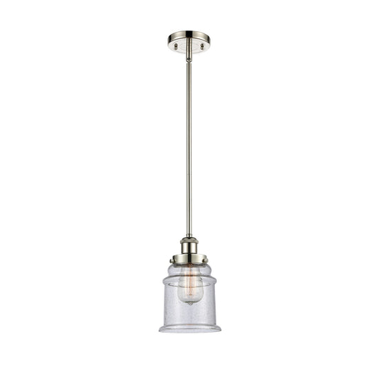 Innovations Canton 6in 1-Light Mini Pendant | Modern Contemporary Polished Nickel and Seedy Glass | Kitchen Island & Dining Room | Model 916-1S-PN-G184