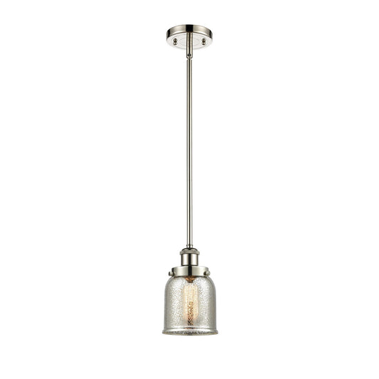 Innovations Bell 5in 1-Light Mini Pendant | Industrial Polished Nickel Steel and Silver Plated Mercury Glass | Kitchen Island & | Model 916-1S-PN-G58