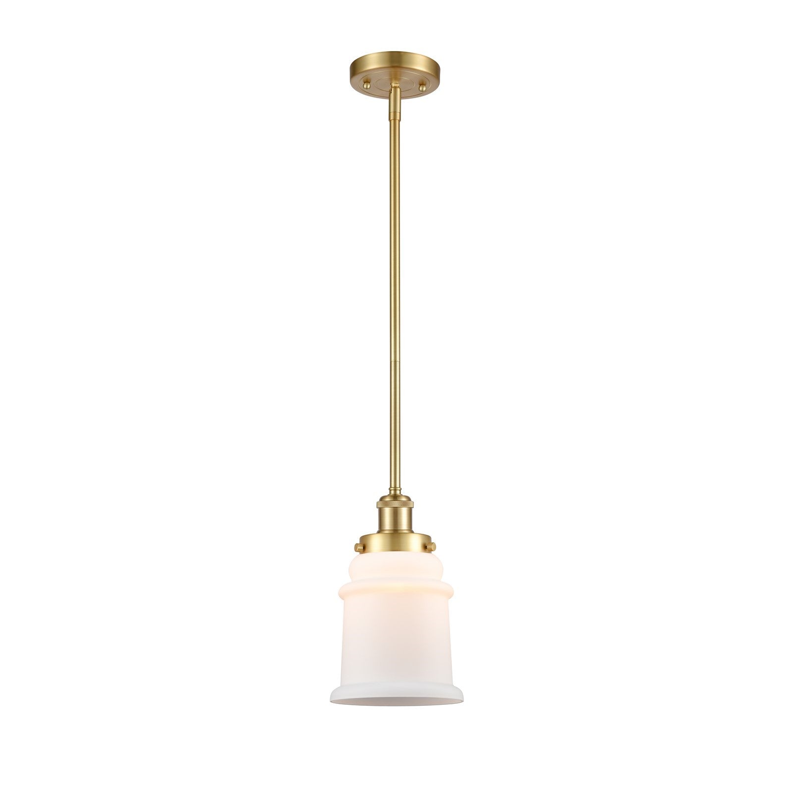 Innovations Canton 6in 1-Light Mini Pendant | Modern Satin Gold Steel and Matte White Frosted Glass | Kitchen Island & Dining Room | Model 916-1S-SG-G181