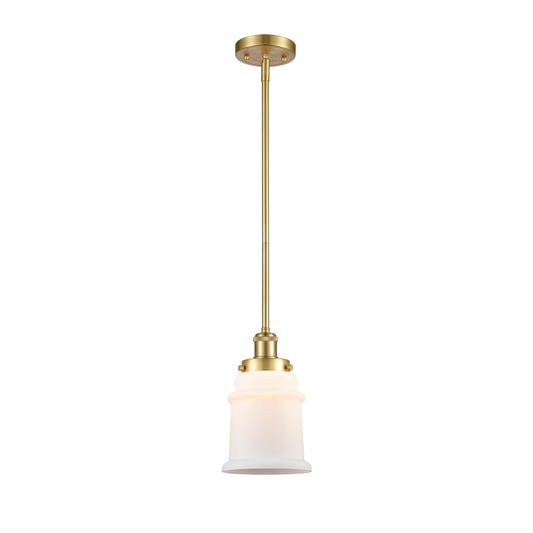 Innovations Canton 6in 1-Light Mini Pendant | Modern Satin Gold Steel and Matte White Frosted Glass | Kitchen Island & Dining Room | Model 916-1S-SG-G181